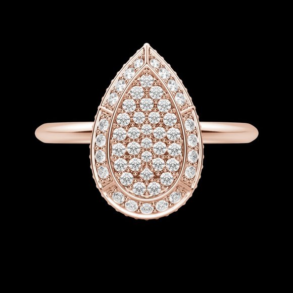 Pear Pavé Ring - Picture 9 of 9